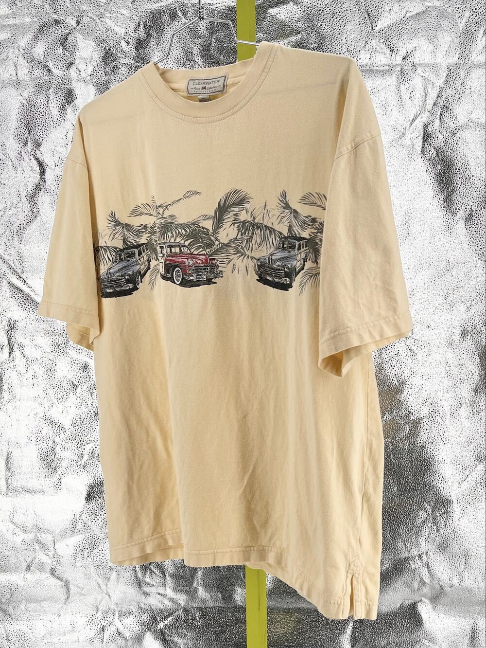 90s Vintage Coastal Dad Shirt Woody Station Wagon Palm Tree All Around Print XL